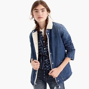 J. Crew Denim Sherpa Swing Jacket